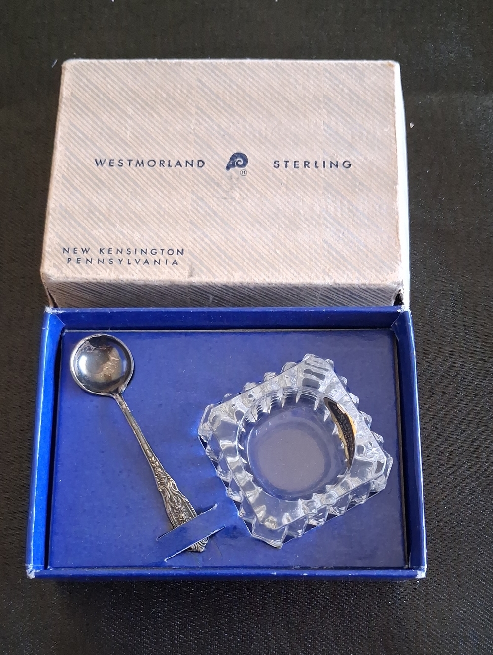 WESTMORLAND Silver Salt Cellar and Spoon Set - Silver